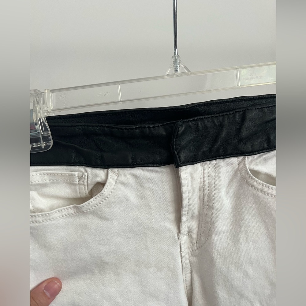 R13 skinny jeans with leather waistband